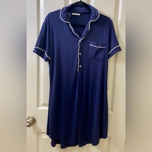 Ekouear pajamas- nursing nightgown | Navy with white pinstripes | Maternity